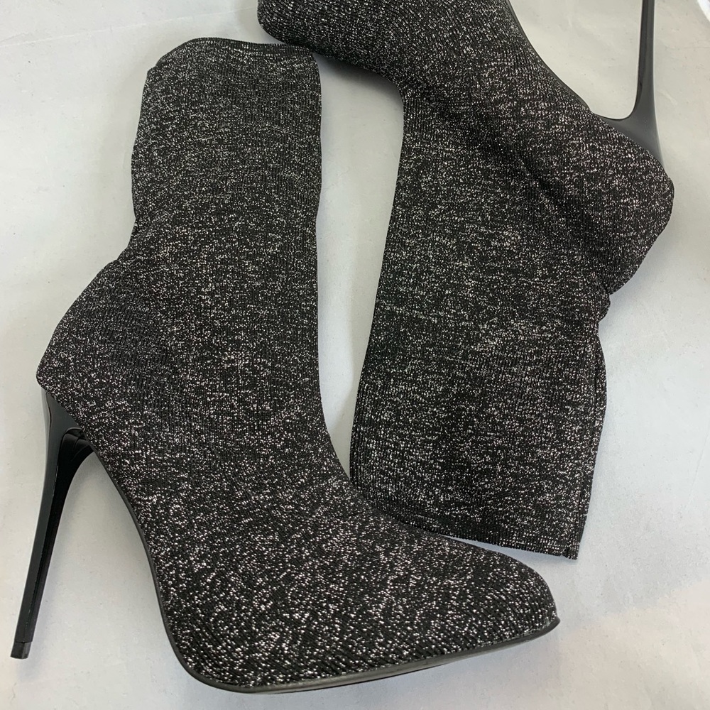 Beston NEW glitter sock style stilettos